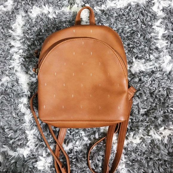 Handbags - Brown Faux Lather Mini Backpack